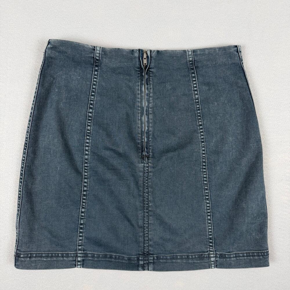 Free People Modern Femme Denim Mini Skirt US 12 soft stretch - Picture 6 of 6